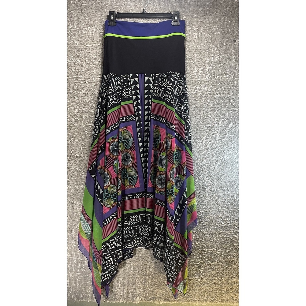 Sunflair Women's Flowy Multicolor Swim Cover Up/ Foldover Skirt Medium READ